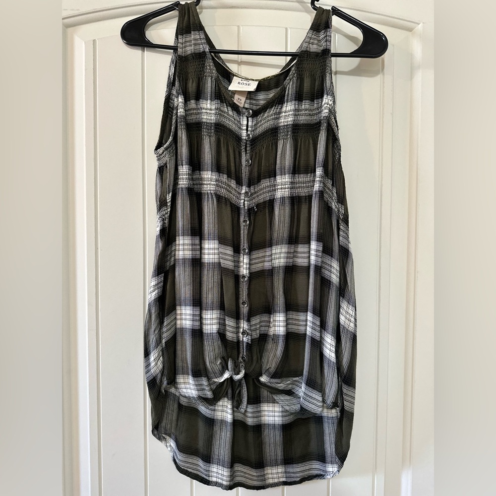 Green Plaid Top
